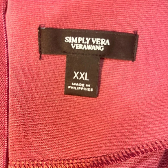 NWOT Vera Wang Peplum Top, zip back, elbow length sleeves, XXL - Picture 6 of 6